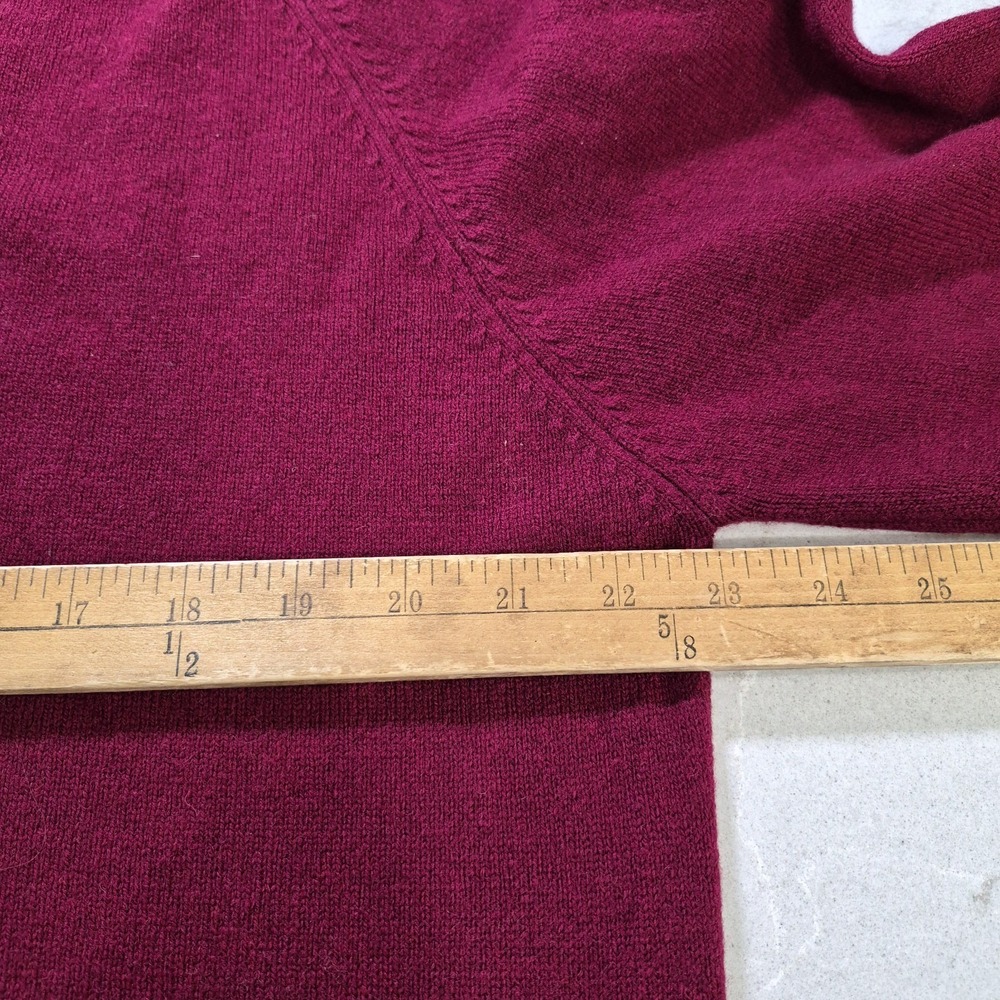 Alan Paine Burgundy Lambswool V Neck Sweater Men's L Made in England Classic - Picture 4 of 6